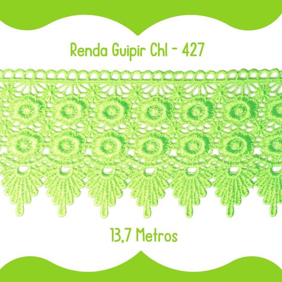 Imagem de Renda Guipír Verde Folha - Rolo Com 13,7 Metros Chl427 Nybc