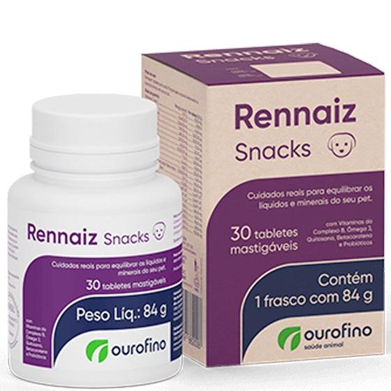 Imagem de Rennaiz Snacks Cães 30 Tabs Probiotico Omega 3 e Vitaminas - Ourofino Pet