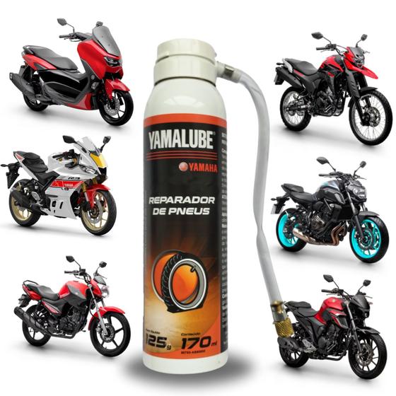 Imagem de Reparador de pneus furado  yamalube 170 ml xtz lander crosser factor fazer mt 09 mt03 mt07  fluo neo nmax r15 fz15 xmax