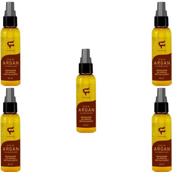 Imagem de Reparador de Pontas Fashion Argan com Monoi do Tahiti Frasco 60ml Kit 5 Unidades