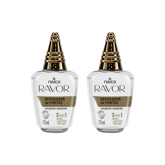 Imagem de Reparador de Pontas Ravor 3X1 Com Perfume 60ml - Kit C/ 2un