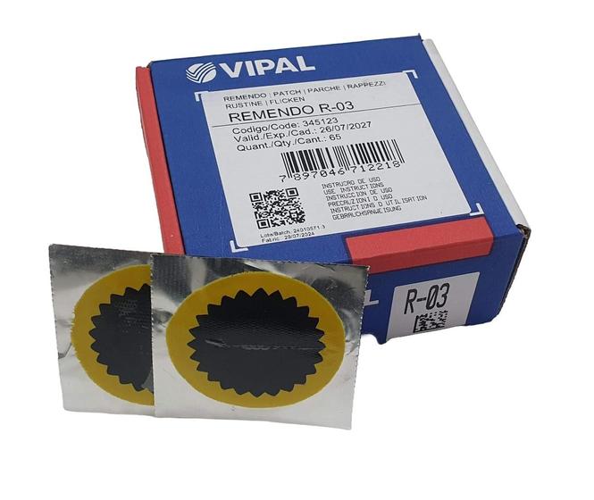 Imagem de Reparo Camara Ar Bicicleta Moto Vipal Estrela R-03 Diâmetro 60mm c/65 Unidades