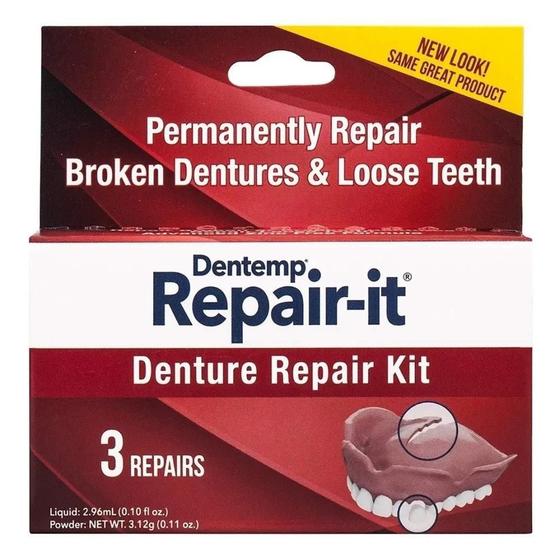 Reparo de prótese dentária Dentemp Denture Repair Kit Equipamentos