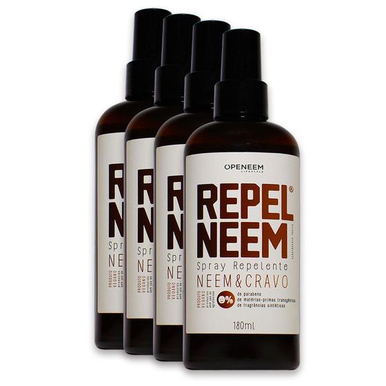 Imagem de Repel Neem Cravo 180ml - Openeem Combo 4 Unidades