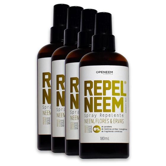 Imagem de Repel Neem Flores E Ervas 180Ml - Combo 4 Unidades