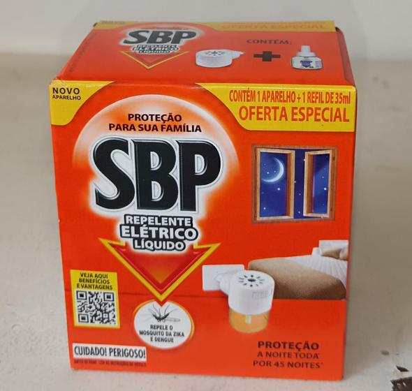 Imagem de Repelente Elétrico Líquido SBP 45 Noites - Novo Aparelho e Refil 35ml