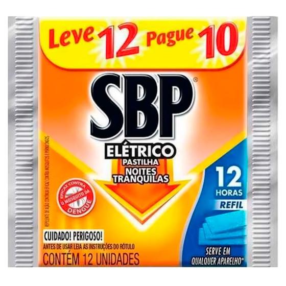 Imagem de Repelente Elétrico Pastilha SBP Refil 12 horas Leve 12 unidades Pague 10