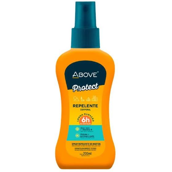 Imagem de Repelente Protect, Above, Sprayl Contra Pernilongo Aedes Aegypti Moscas Mosquitos Não Oleoso 200ml