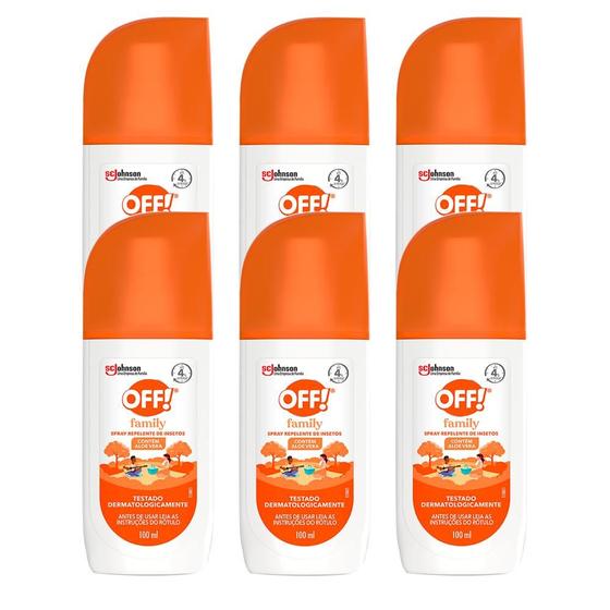 Imagem de Repelente Spray Off Family 4h 100ml - Kit c/ 6 unidades