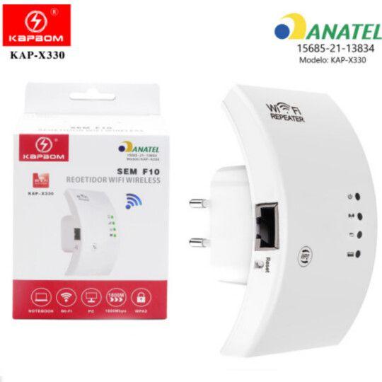 Imagem de Repetidor de Sinal Wifi 1800mbps Original Homologado Anatel Sem Fio WPS Kapbom - KAP-X330