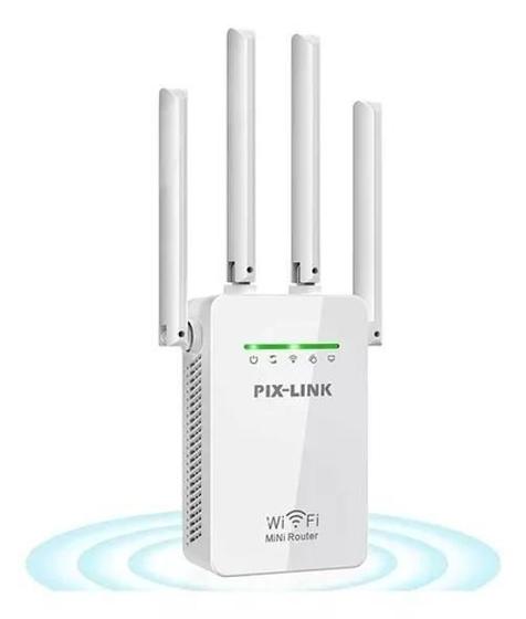 Imagem de Repetidor Wi-fi 300mbps 4 Antenas 2800m - Pix-Link WR09