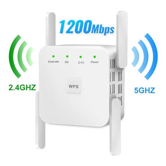 Imagem de Repetidor Wi-Fi Wireless Amplificador de Sinal Wi-Fi 1200M (Branco)