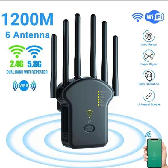 Repetidor Wifi 2800m 6 Antenas Roteador Amplificador De Sinal Modem 300MBPS Link Repetidor de Sinal Magazine Luiza