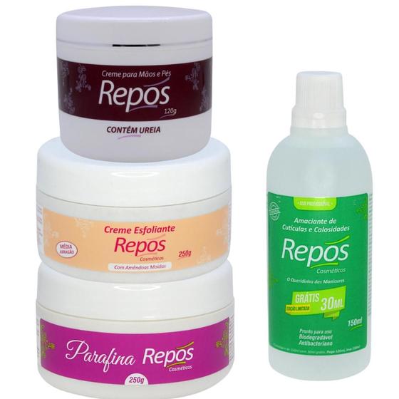 Imagem de Repos Spa dos Pés Amaciante 120ml + Esfoliante 250ml + Parafina 250ml + Creme de Uréia 120ml