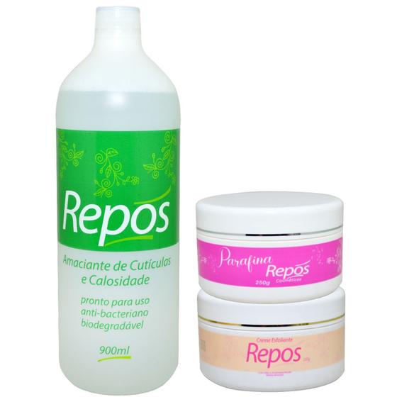 Imagem de Repos Spa Pés Mão Amaciante 900ml+Esfoliante 250gr+Parafina