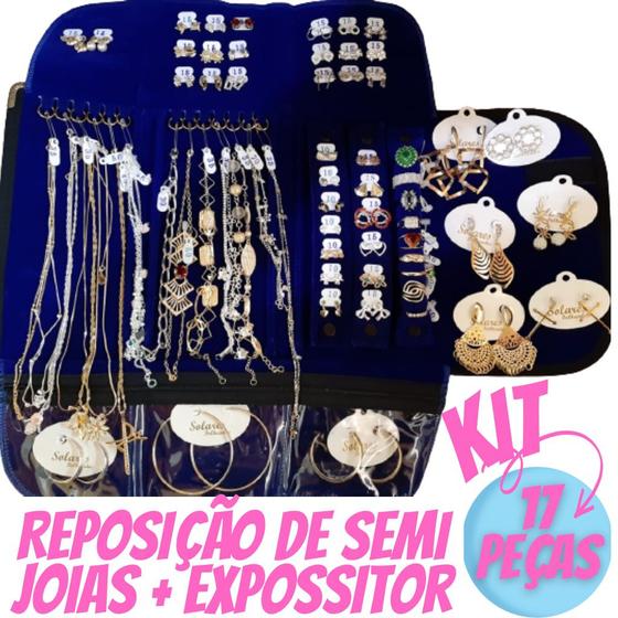 Imagem de Reposição de semi Joias Kit com 17 peças + Expositor