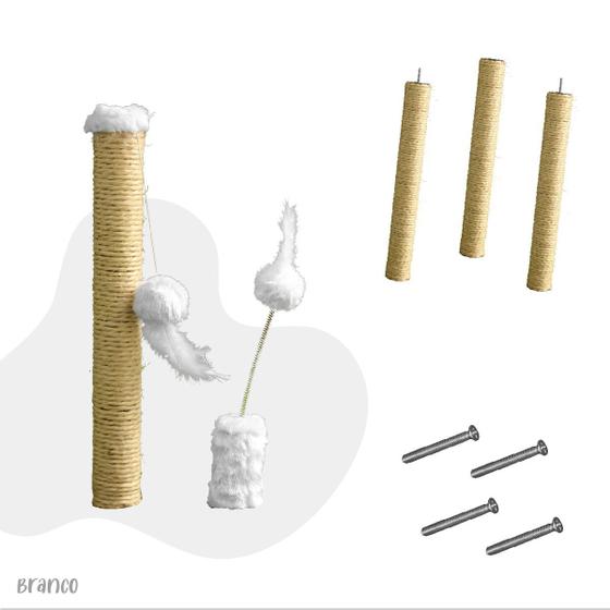 Imagem de Reposição Kit de Postes Arranhador Gato Sisal e Brinquedo - MIUPETZ STORE 