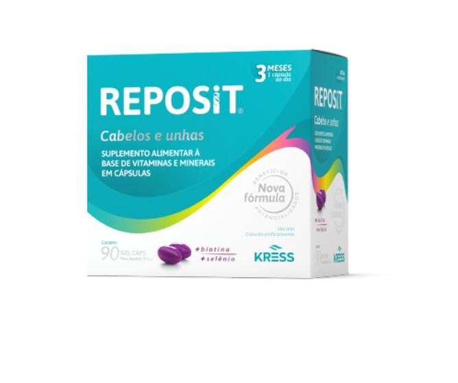 Reposit Cabelos E Unhas 90 Gel Caps Kress Fortalecedor Kress 