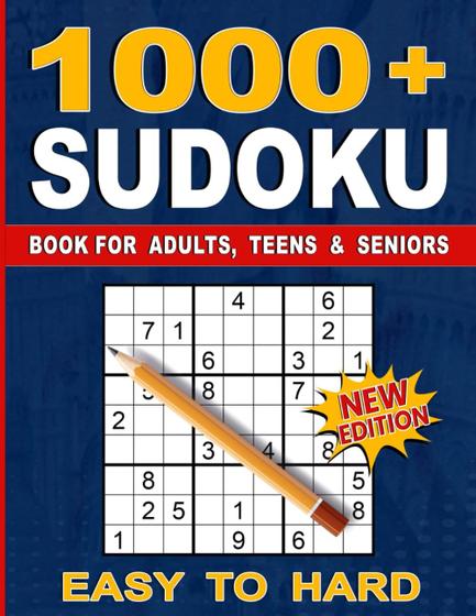 Imagem de Reserve mais de 1000 quebra-cabeças de Sudoku para adultos, fáceis a difíceis - Independently published