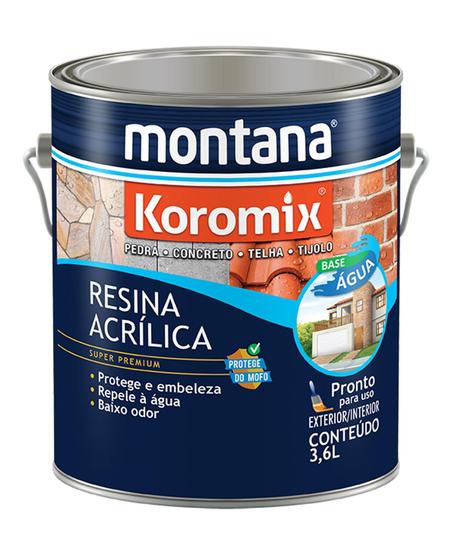 Imagem de Resina Acrílica Koromix Base Água Incolor Brilhante 3,6L Montana