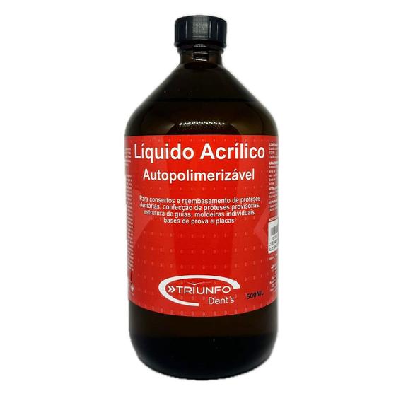 Imagem de Resina Acrílica Líquido 500ml Auto Odonto Consertos Prótese Triunfo