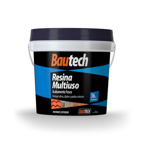Resina Acrílica Multiuso Bautech 3,6l Fosco Incolor Menor preço em Resina Acrílica Multiuso Bautech 3,6l Fosco Incolor