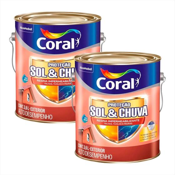 Imagem de Resina Coral Sol & Chuva Impermeável Excelente Resistência E Durabilidade 3,6l Incolor