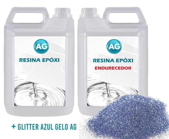 Imagem de Resina Epóxi 1Kg + Glitter ul Gelo Ag Baixa Espessura 1Mm