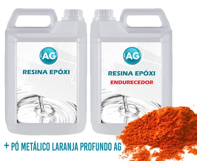 Imagem de Resina Epóxi 1KG + Pó Metálico Laranja Profundo AG