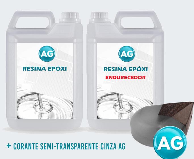 Imagem de Resinas Epóxi 1Kg + Corante Semi-Transparente Cinza Ag Alta