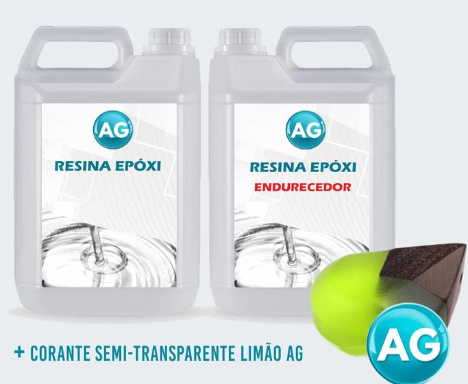 Imagem de Resinas Epóxi 1Kg + Corante Semi-Transparente Limão Ag Baixa