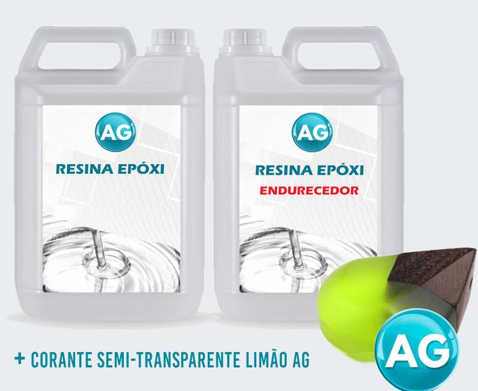 Imagem de Resinas Epóxi 1KG + Corante semi-transparente Limão Ag