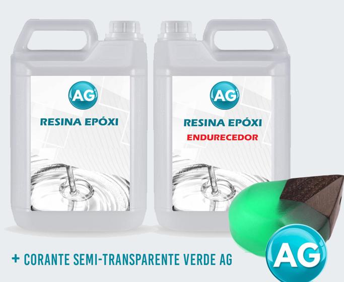Imagem de Resinas Epóxi 1KG + Corante semi-transparente verde Ag