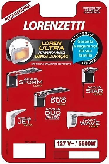 Imagem de Resistência Chuveiro Acqua Duo Ultra Storm Star Lorenzetti 127V 5500W