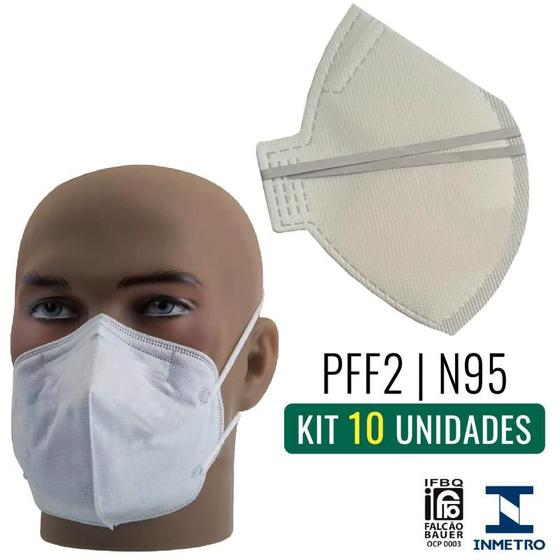 Imagem de Respirador PFF2-S N95 Branco s/ Válvula Kit com 10 Unidades ALLIANCE