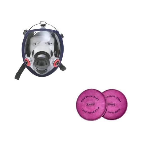 Imagem de Respirador Químico Máscara De Gás Aparato De Respiração De Poeira Filtro De Silicone Para Soldagem