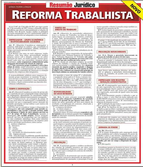 Imagem de Resumao juridico - reforma trabalhista