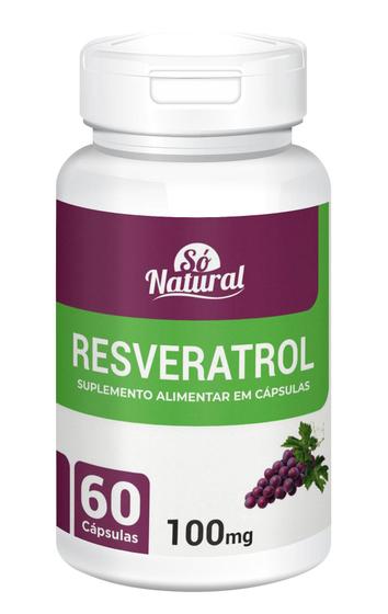 Imagem de Resveratrol 100 Mg 60 Cápsulas Só Natural