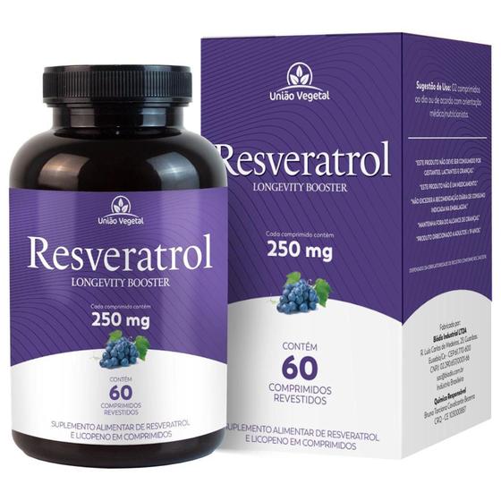 Imagem de Resveratrol Longevity Booster 250mg 60 Comprimidos - União vegetal