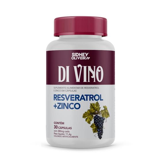 Imagem de RESVERATROL + ZINCO DI-VINO 30 CÁPSULAS SIDNEY OLIVEIRA antioxidante