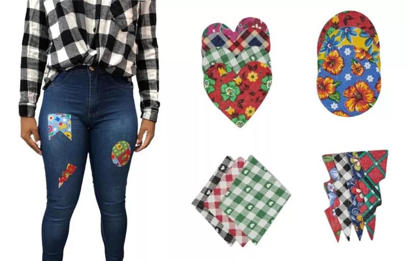 Imagem de Retalho Remendo Tecido Adesivo Roupa Festa Junina 5 Adesivo