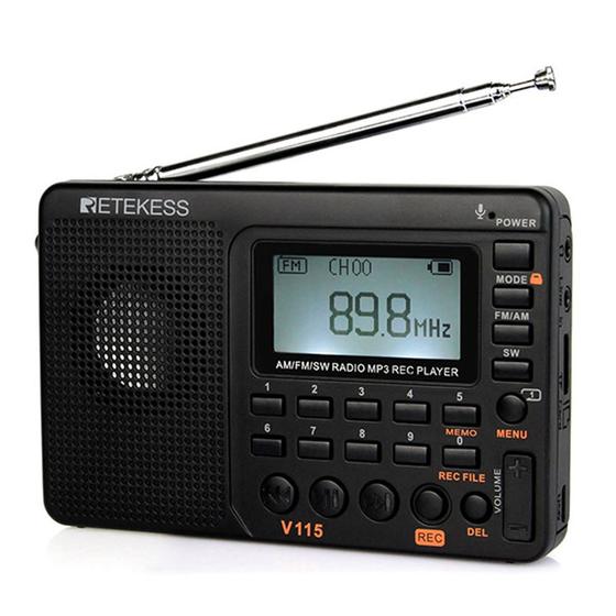 Imagem de Retekess V-115 Radio FM AM SW Multiband Radio Receiver Recor