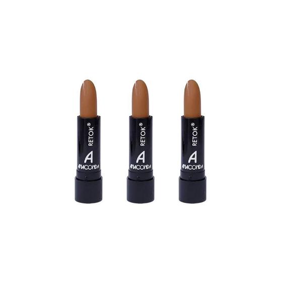 Imagem de Retok Color Stick Anaconda 3G - Louro Escuro - Kit Com 3Un