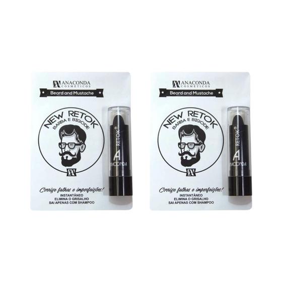 Imagem de Retok Para Barba E Bigode Anaconda 3G-Preto-Kit C/2Un