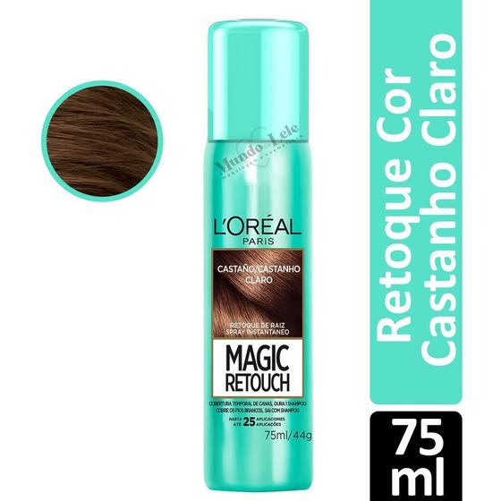 Imagem de Retoque de Raiz Magic Retouch Cor Castanho Claro Loréal Paris 75ml