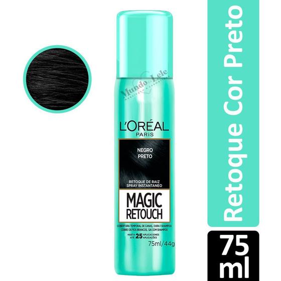 Imagem de Retoque de Raiz Magic Retouch Cor Preto Loréal Paris - 75ml