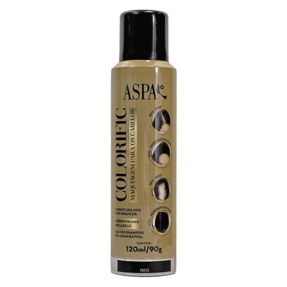 Imagem de Retoque Raízes Maquiagem Cabelo Preto Colorific ASPA 120ml