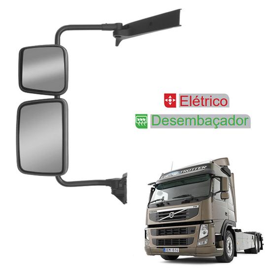 Imagem de Retrovisor c Auxiliar p Volvo VM c Desembaçador Elétrico LE