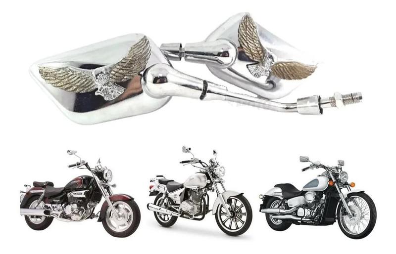 Retrovisor Cromado Moto Custom Par Intruder Kansas Mirage - Slyck ...