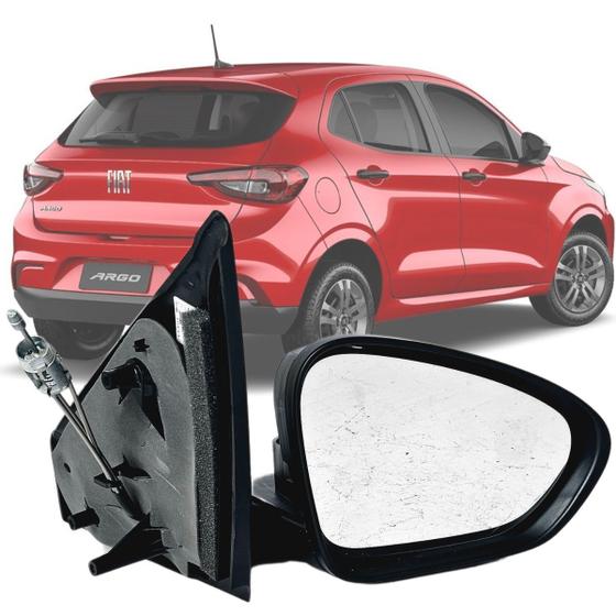 Imagem de Retrovisor Direito (passageiro) Fiat Argo Cronos 2018 2019 2020 2021 2022 com Controle Manual sem Capa Original